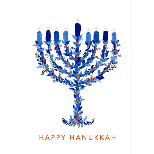 Hanukkah Menorah Folded Holiday Cards
